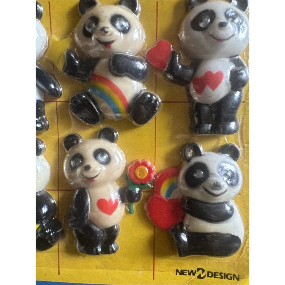 Set Of 6 Panda Pals Refrigerator Magnets New Design Sealed